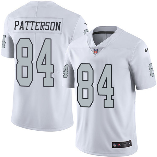 Nike Raiders #84 Cordarrelle Patterson White Men's Stitched NFL Limited Rush Jersey